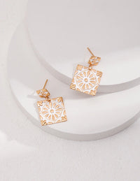 Thumbnail for Vintage Style Square Drip Glaze Earrings