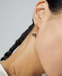 Thumbnail for Classic Brown Tiger Eye Hoop Earrings