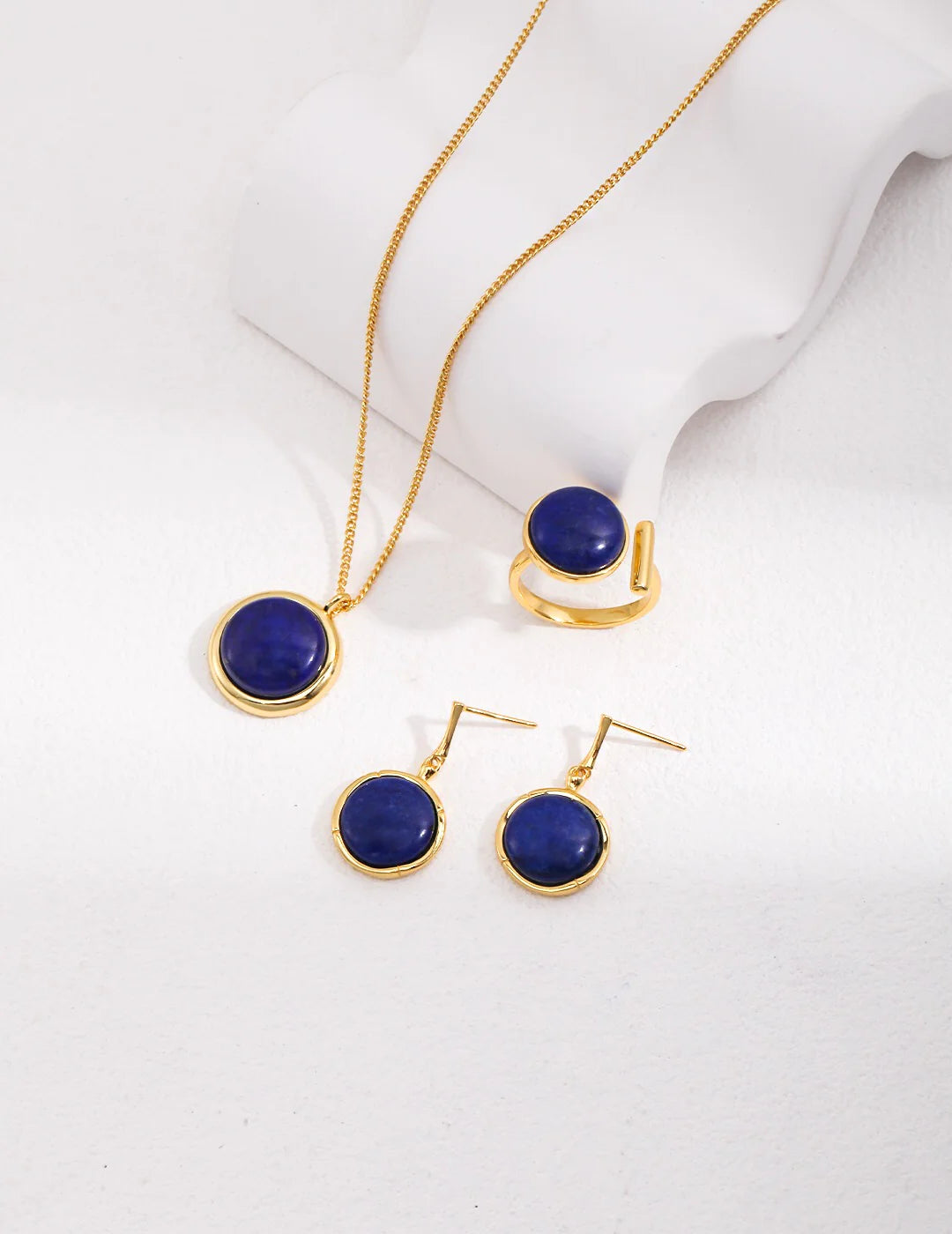 Natural Lapis Lazuli Stone round Earrings