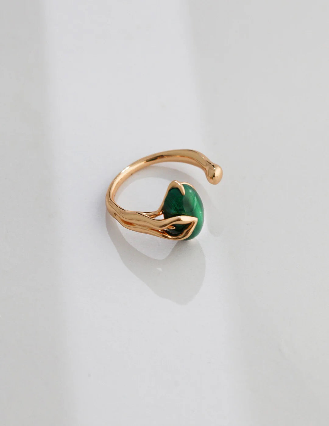 Natural Malachite Open Ring