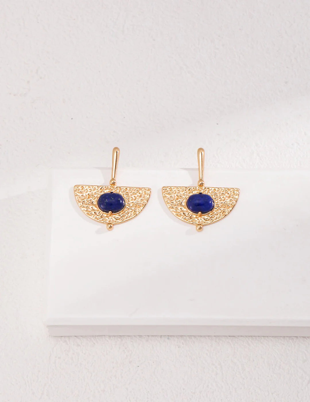 Scalloped Lapis Lazuli Earrings