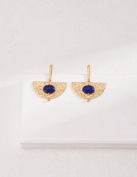 Thumbnail for Scalloped Lapis Lazuli Earrings