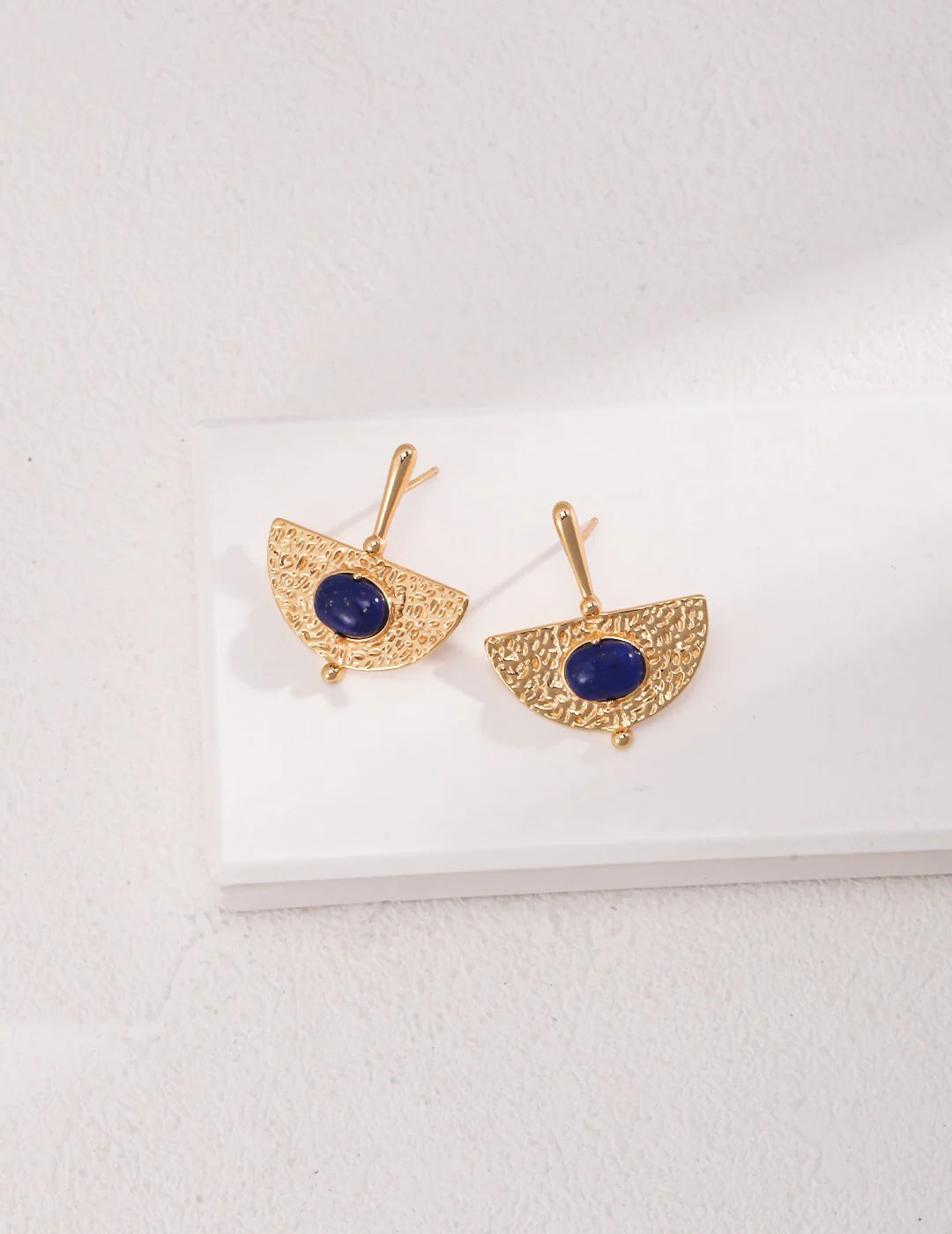 Scalloped Lapis Lazuli Earrings