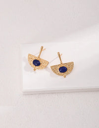 Thumbnail for Scalloped Lapis Lazuli Earrings