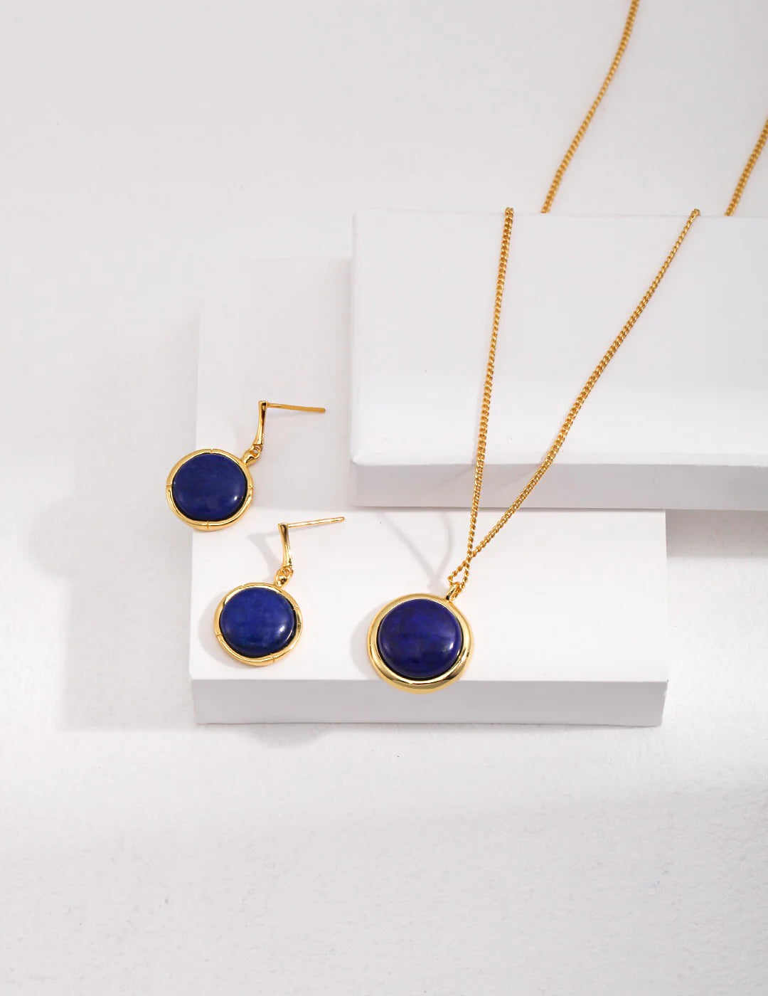 Natural Lapis Lazuli Stone round Earrings