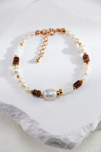 Thumbnail for Tiger Eye Stone Pearl Bracelet