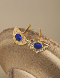 Thumbnail for Scalloped Lapis Lazuli Earrings