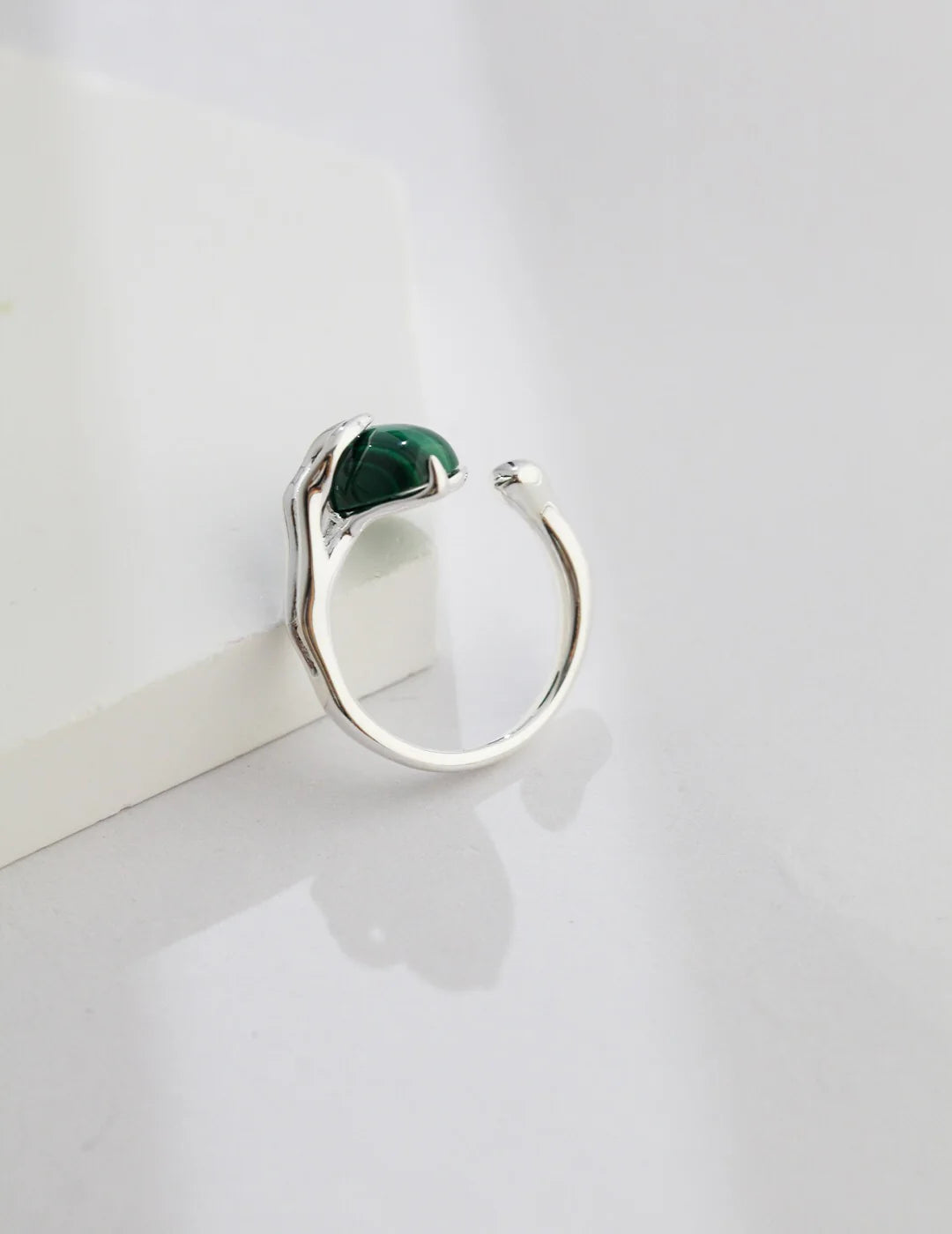 Natural Malachite Open Ring