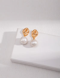 Thumbnail for Natural Pearl Zircon Drop Earrings