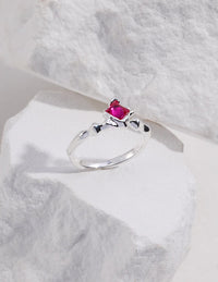 Thumbnail for Pink Rhombus Shaped Zircon Ring