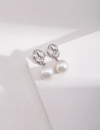 Thumbnail for Natural Pearl Zircon Drop Earrings