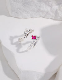 Thumbnail for Pink Rhombus Shaped Zircon Ring