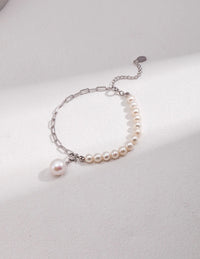 Thumbnail for Half Chain Half Pearl Pendant Bracelet