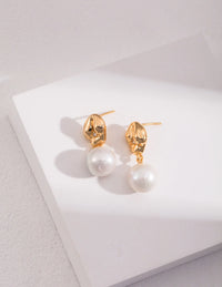 Thumbnail for Natural Pearl Zircon Drop Earrings