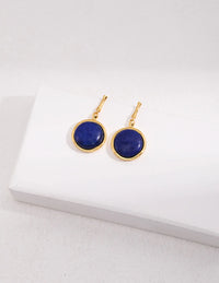 Thumbnail for Natural Lapis Lazuli Stone round Earrings