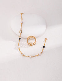 Thumbnail for Black Onyx Cubic Zirconia Pearl Bracelet