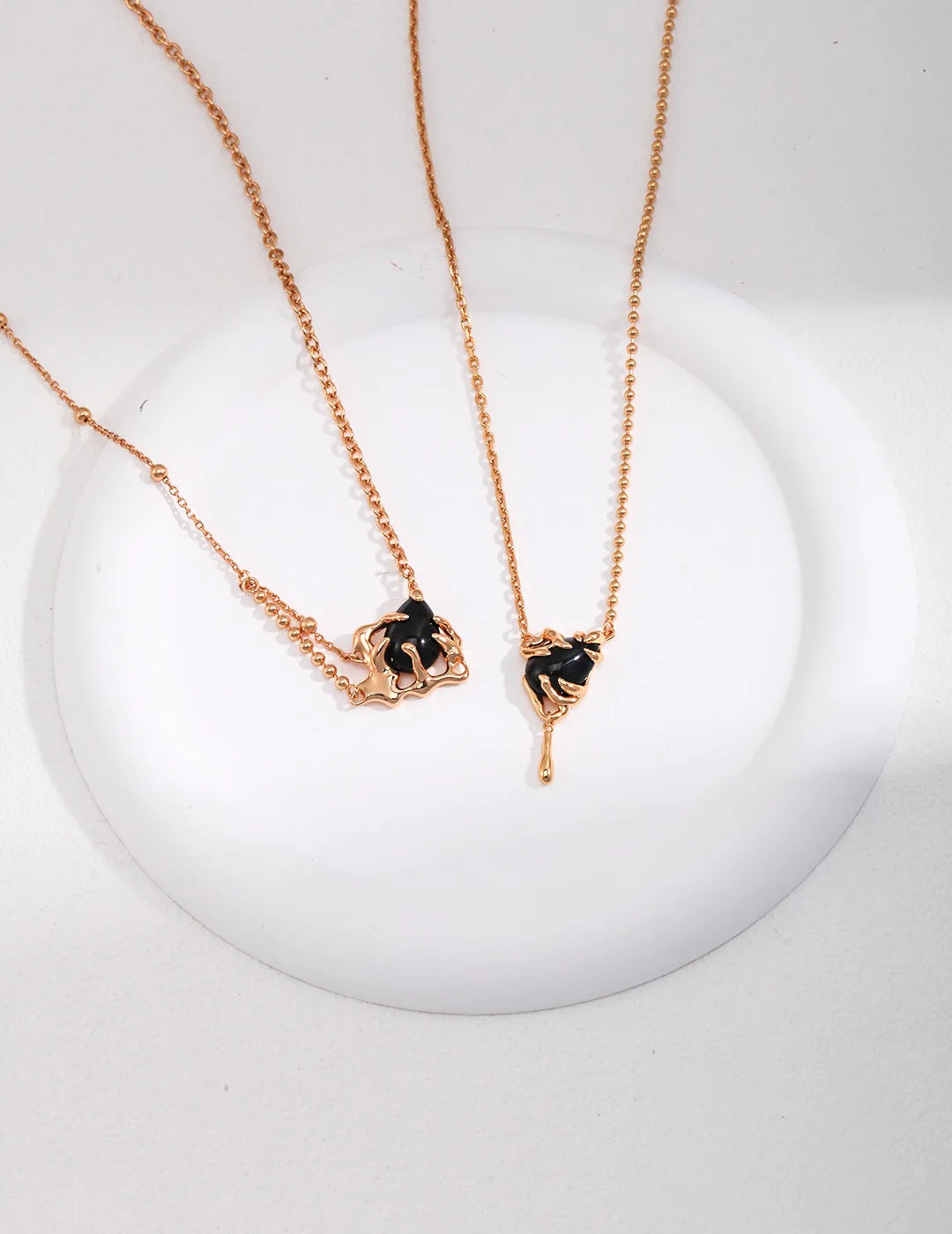 Simple Vintage Black Agate Necklace