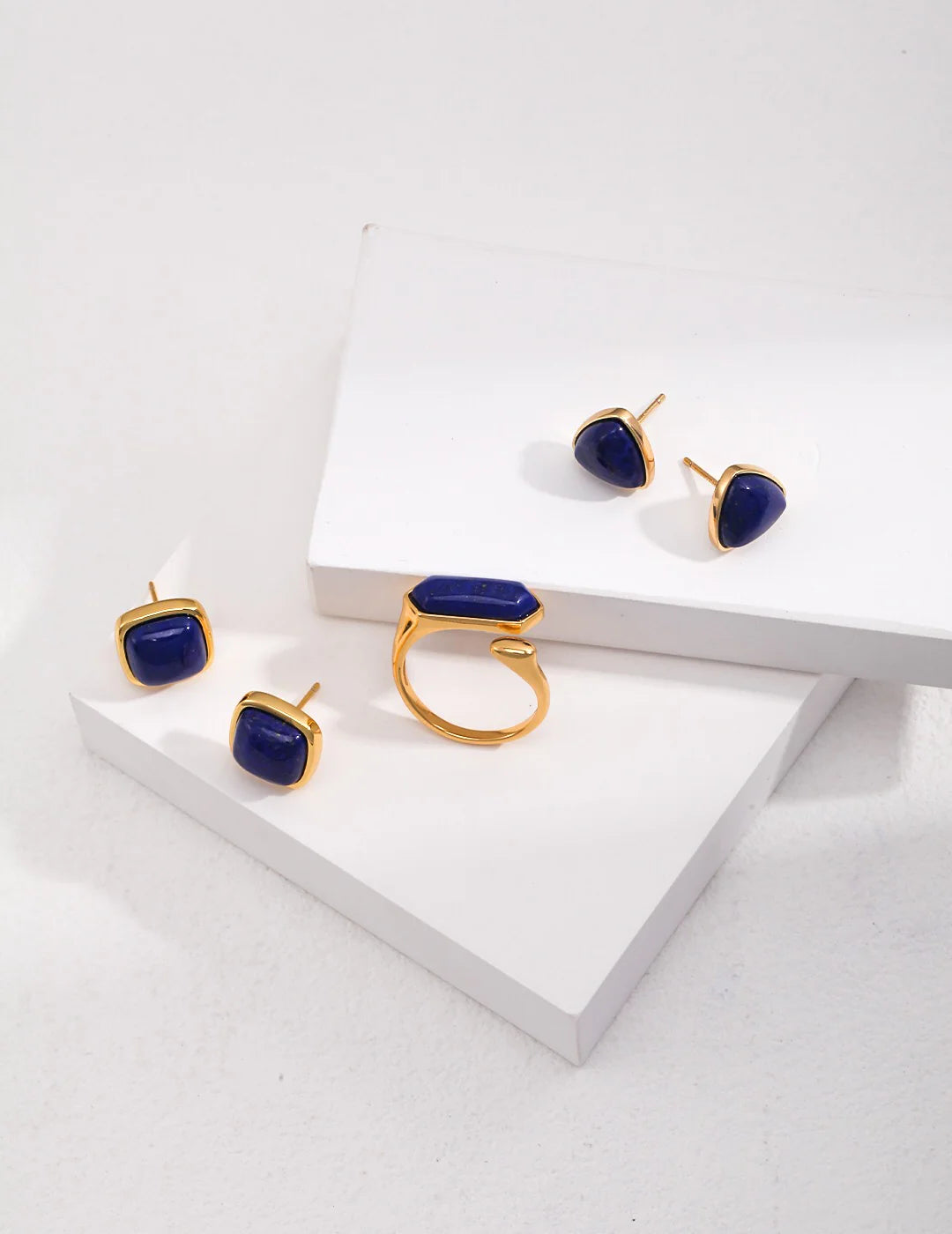 Square Natural Lapis Lazuli Earrings