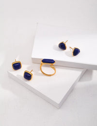 Thumbnail for Square Natural Lapis Lazuli Earrings